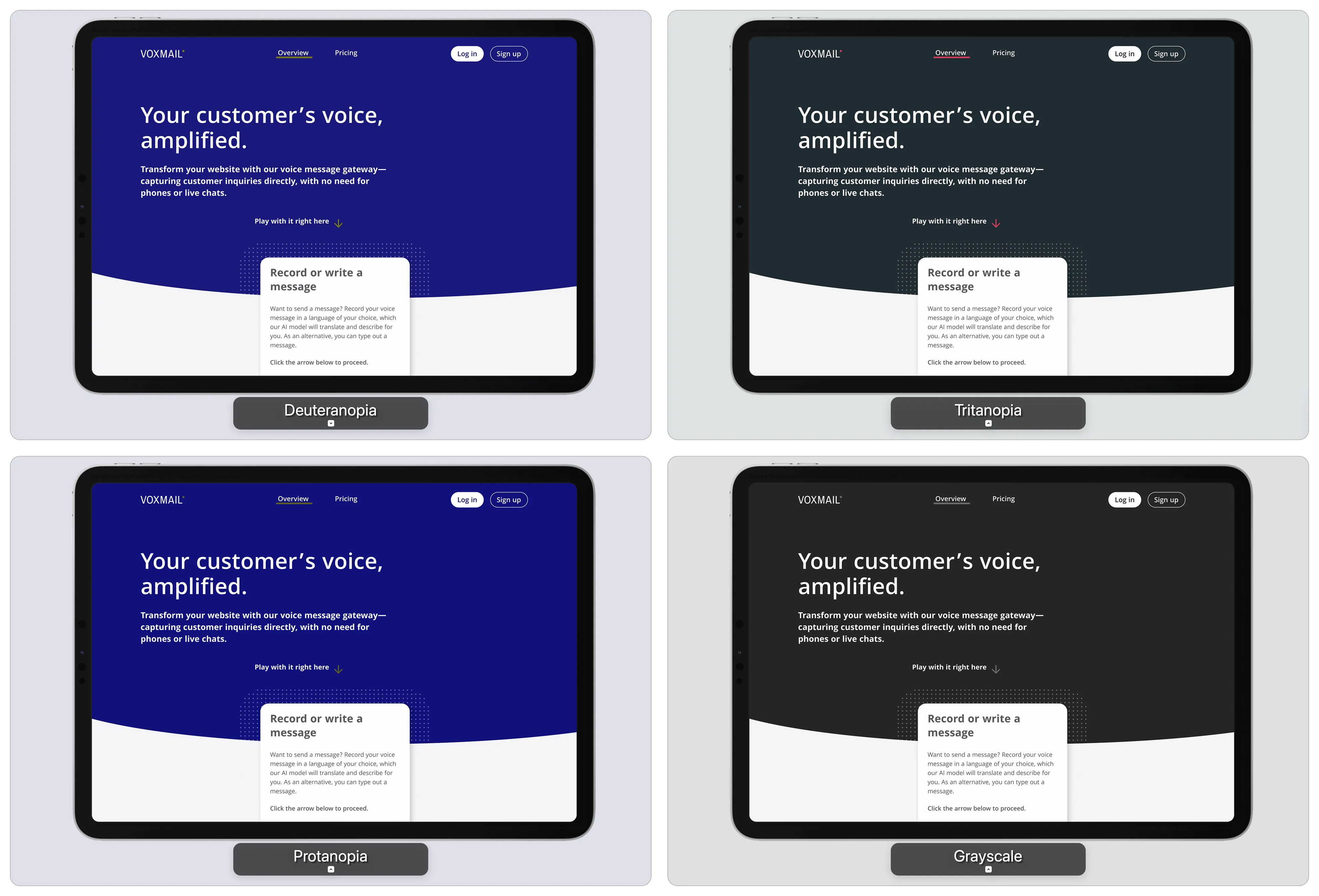 Colour-contrast accessibility testing for VoxMail